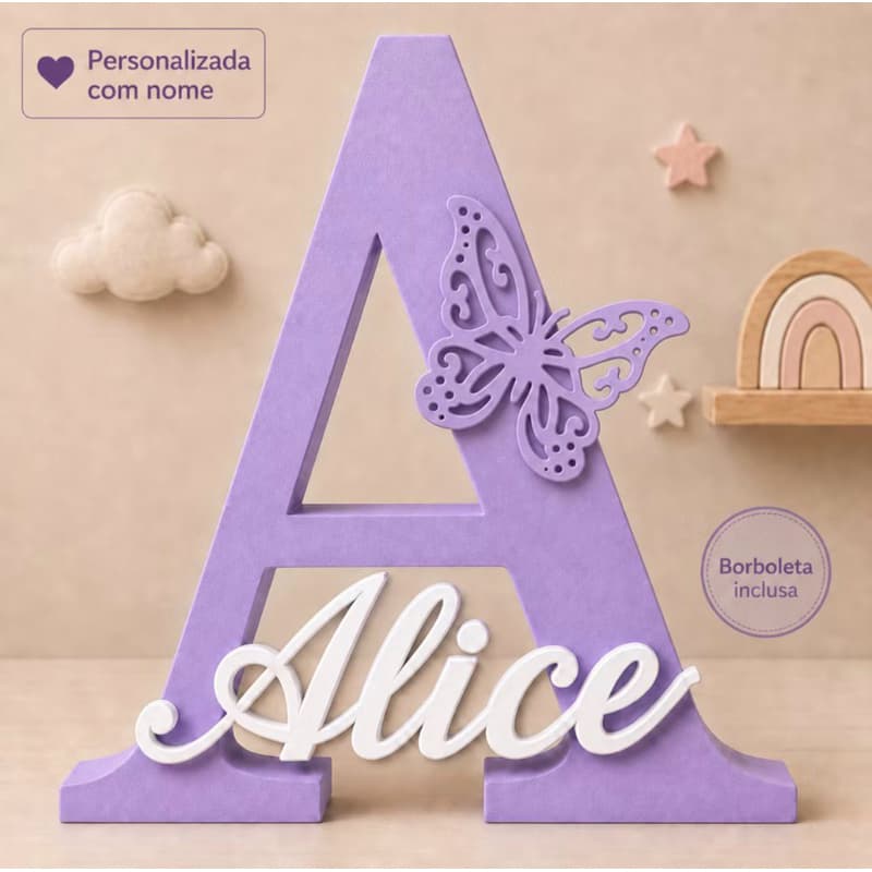 Letra Nome Personalizado 3D Infantil Decoração Quarto Bebê Porta Maternidade Presente