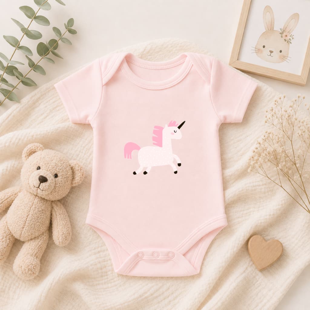 Body Bebê Unicórnio Fofo | Body Infantil Menina | Body Estampado Bebê | Roupa de Bebê Feminina | Presente para Bebê