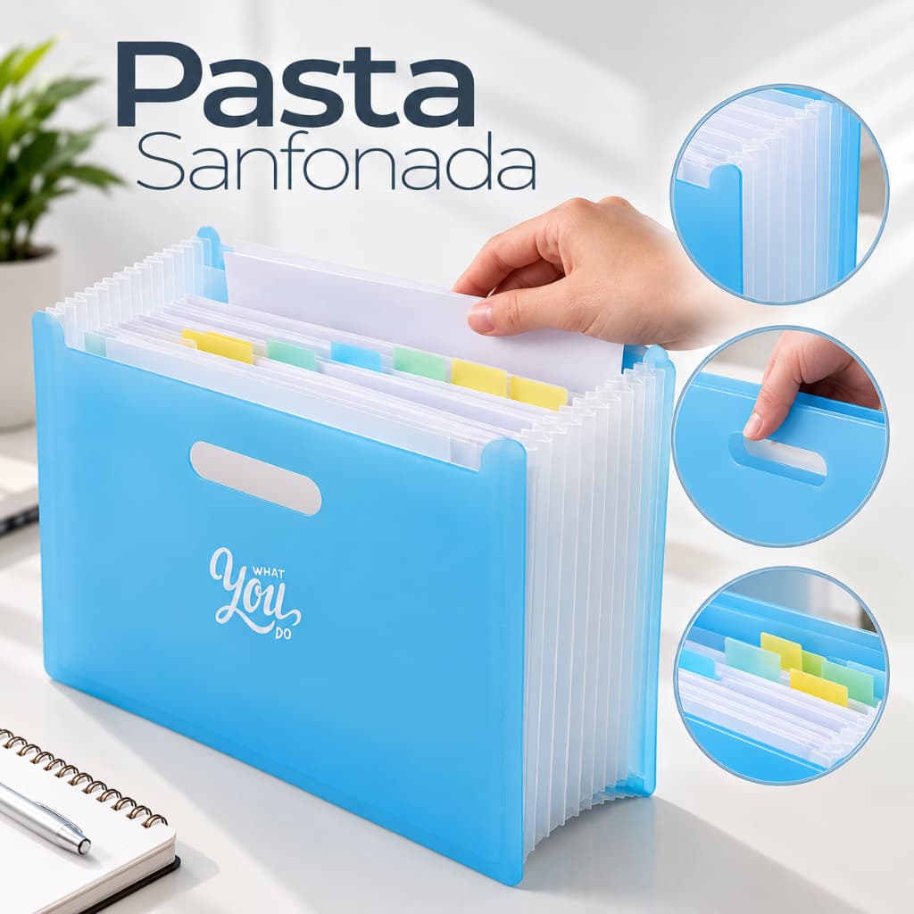 Pasta Arquivo Para Documentos Com Divisorias Grande Escritório Trabalho Organização