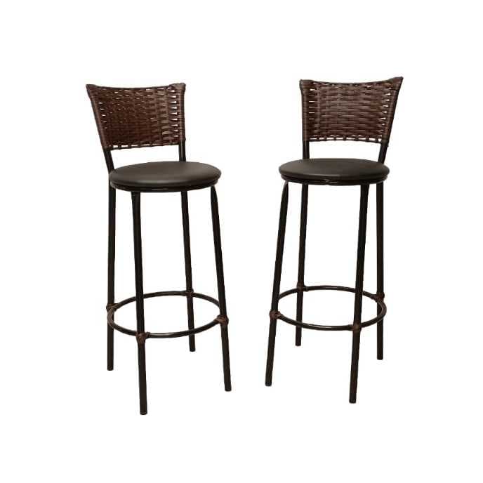 JOGO DE 2 BANQUETAS DESMONTÁVEIS ARGILA BANCO ALTO COZINHA BALCÃO BAR FIBRA SINTETICA
