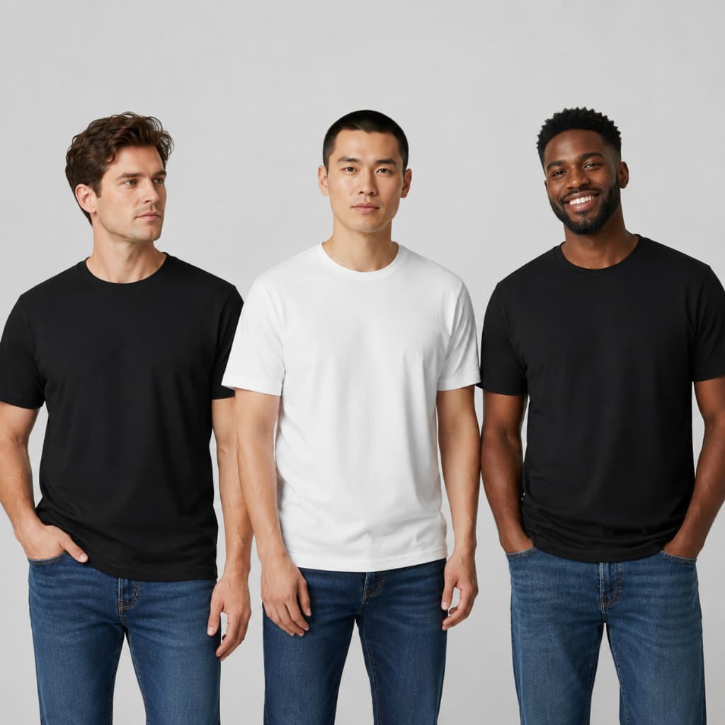 Kit 3 Camiseta Masculina Básica Lisa 100 Algodão Cores Premium