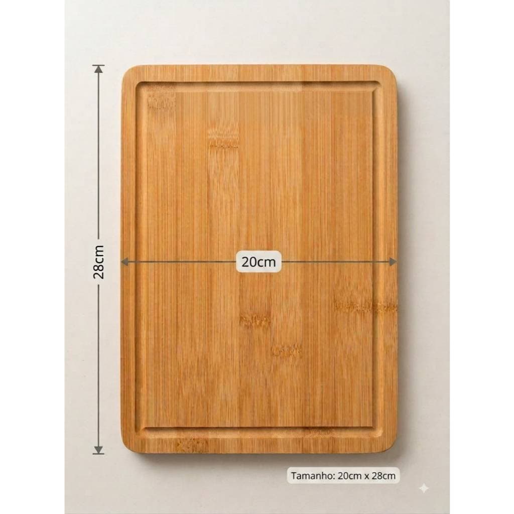 Tábua de corte Bambu 28x20cm sem alça