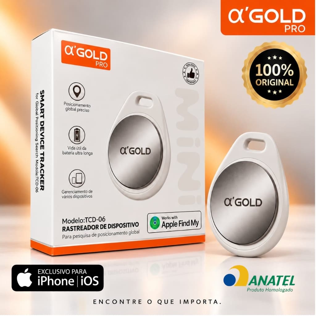 Kit 2 Localizador Smart Air Tag Rastreadores Bluetooth para iPhone iOS A'GOLD para Chaves Malas e Pets