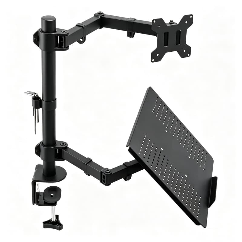 Suporte Duplo Articulado De Mesa Para Monitor E Notebook
