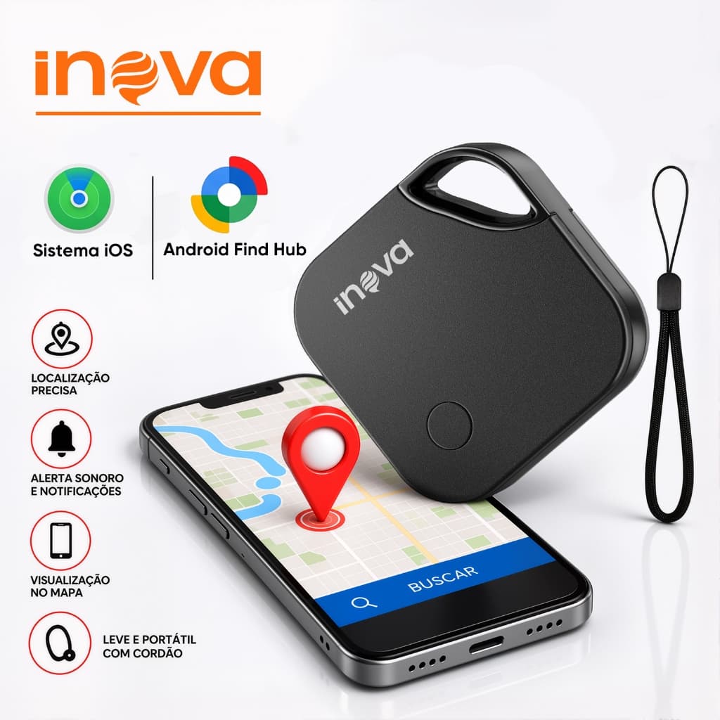 INOVA Rastreador Bluetooth Smart Tag Anti Perda Mini Localizador Chaves Mala Pet iOS Android