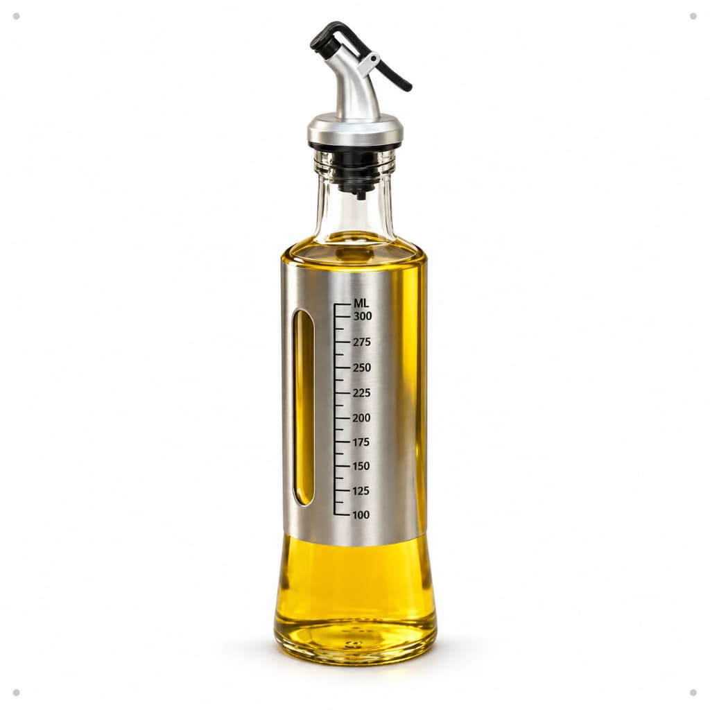 Galheteiro Vidro 300ml Azeite Vinagre Bico Dosador Dispenser Temperos Premium Garrafa Óleo Cozinha Vidro