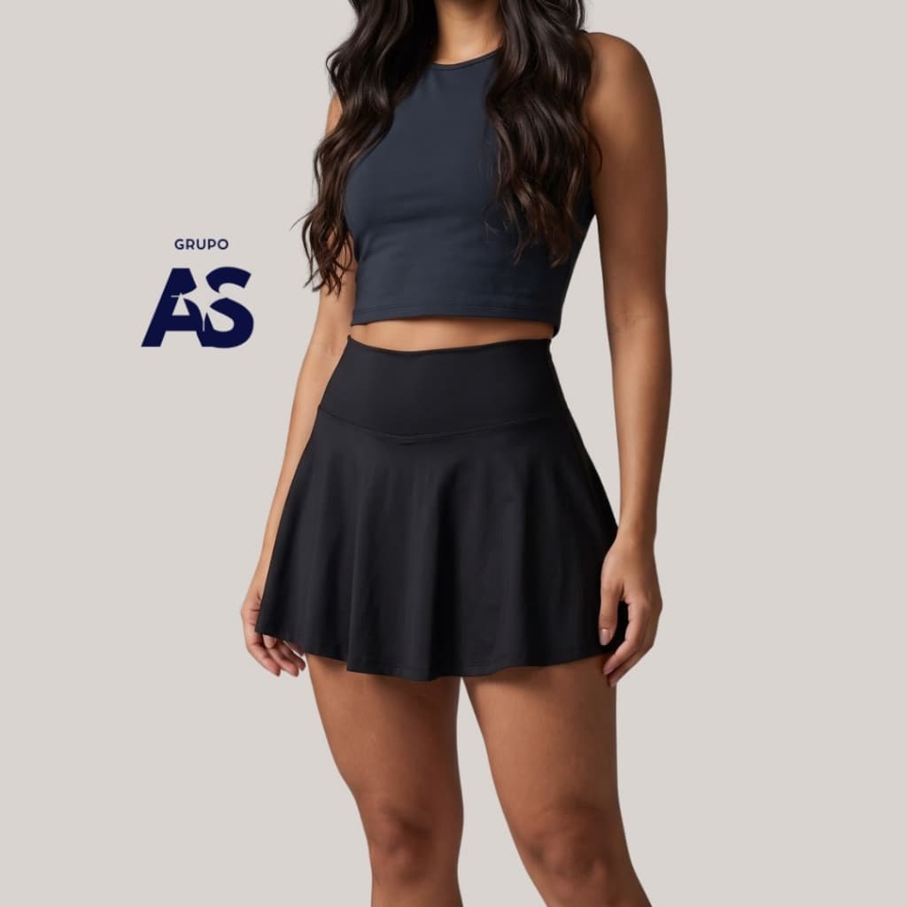 SHORT-SAIA FEMININO CINTUTA ALTA COM SHORTS INTERNO LISO BÁSICO