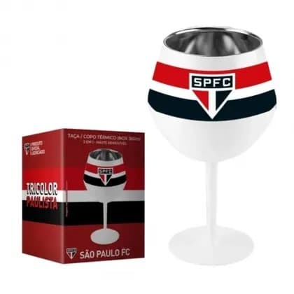 Taça ou Copo Térmico Inox 2 em 1 360 ml São Paulo na Luva - Allmix