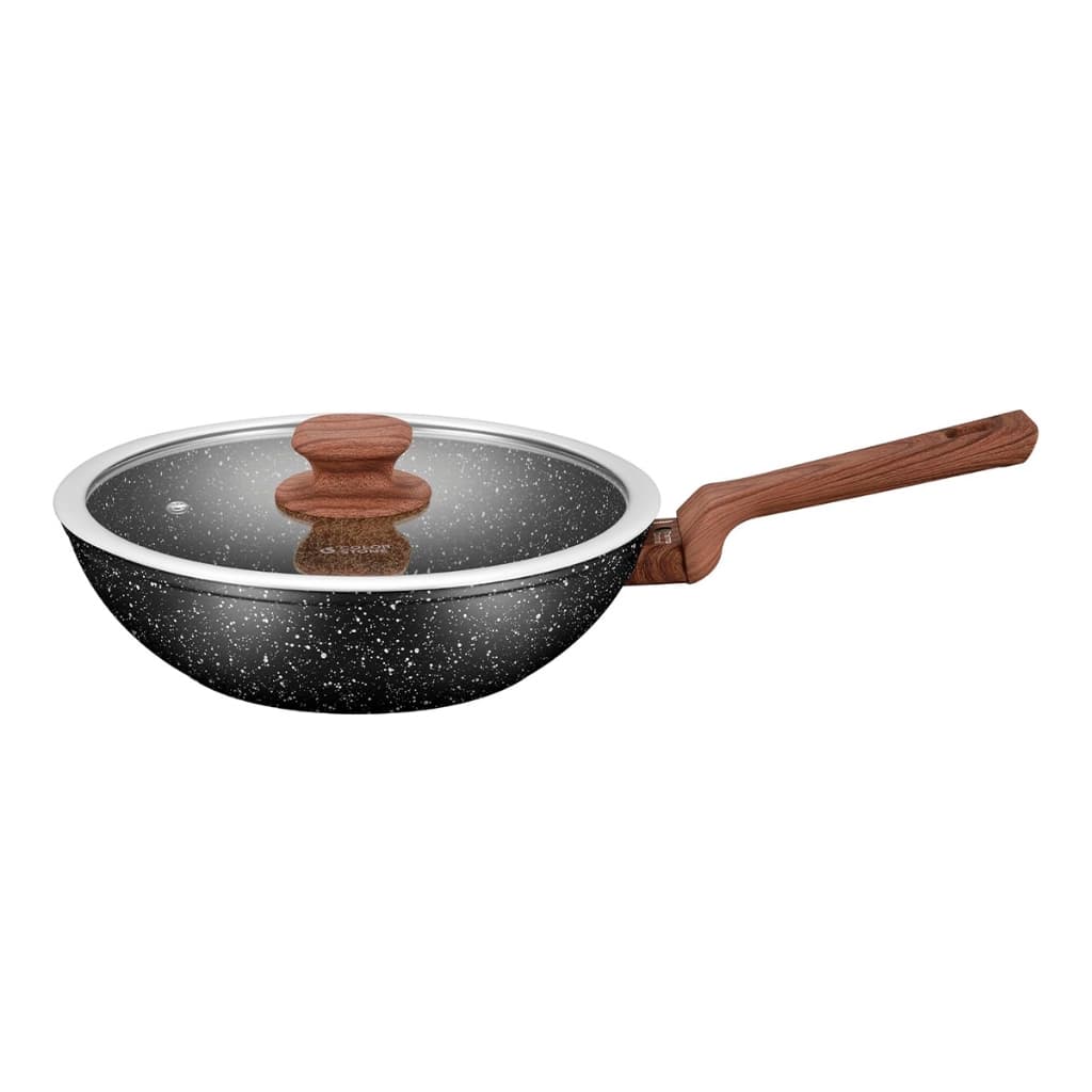 Wok Colorstone Thermo Control 28cm 3,5L Alumínio Antiaderente Cabo Volcano para Cozinhar