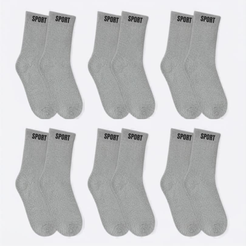 MEIA MASCULINA ALGODÃO CANO ALTO KIT 4 PARES CINZA