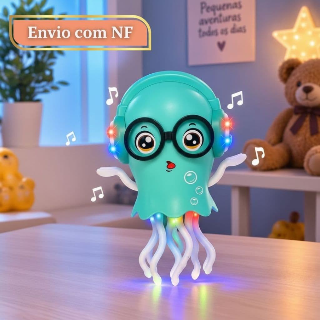 Polvo Dançante Musical Infantil Luz Dança Divertido Brinquedo Dia Das Crianças Sensor De Colisão