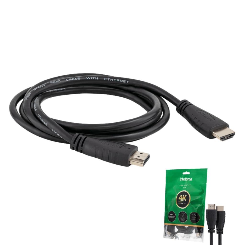 Cabo Hdmi Intelbras Ultra 4k 18 Gbps Suporte Hdr Cabo 1,5m