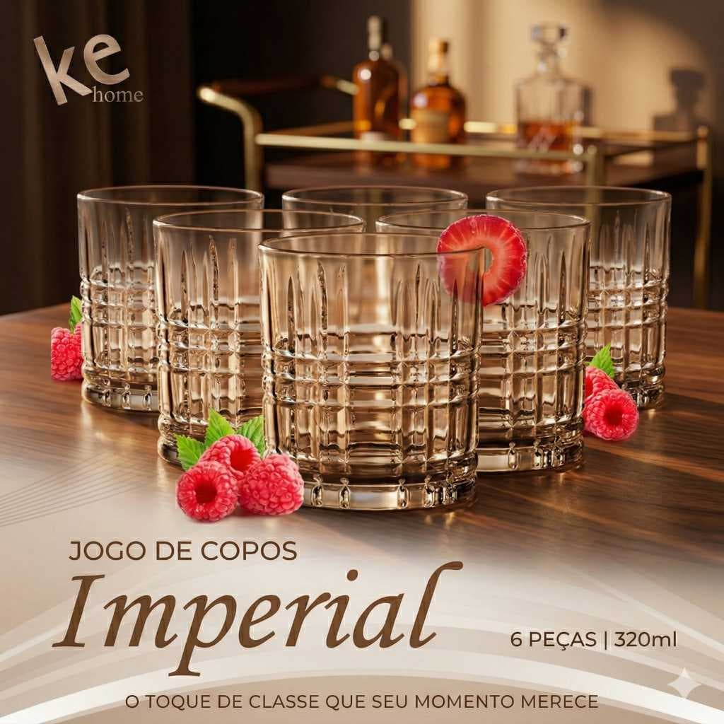 Jogo de Copos Imperial 6 Peças 320ml - KeHome