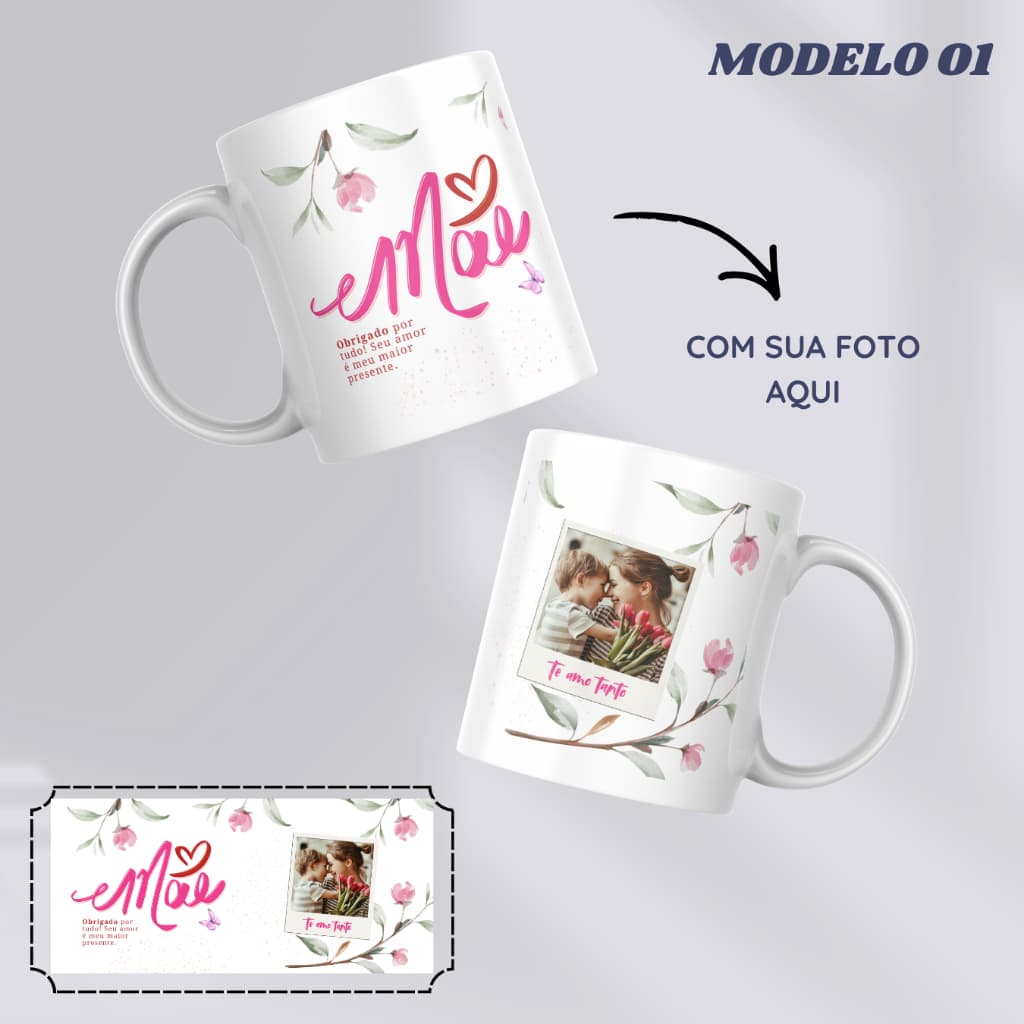 Caneca com foto Mãe - DIVERSOS MODELOS