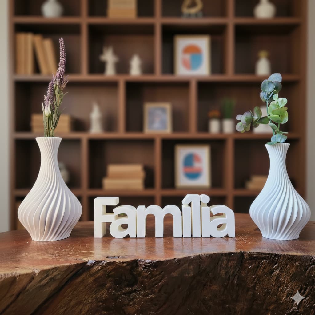 Enfeite Família Decoração para Sala Mesa Rack - Kit Vasos decorativos