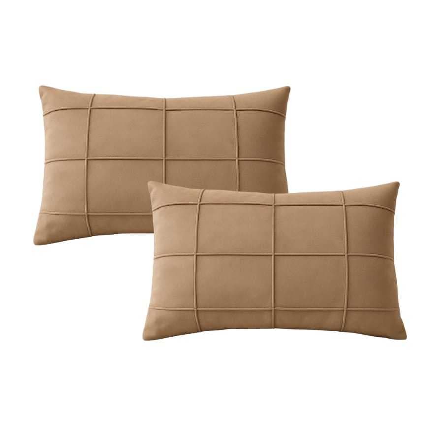 2 Capas De Almofada Cheia Retangular Baguete Suede Drapeada 30x50 Decorativa