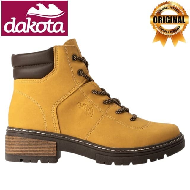 Bota Coturno Feminina Dakota Tratorada Amarela Mostarda Blogueira Confortável Adventure Inverno