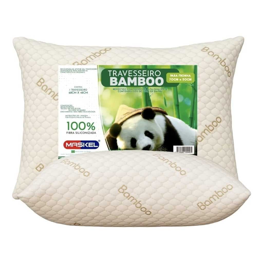 Travesseiro Confortável Lavável Com Toque De Bambu Antibacteriano 50x70