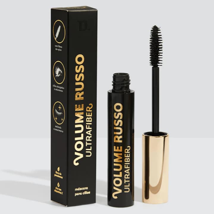 Máscara de Cílios Volume Russo Ultrafiber Dailus Preto Intenso