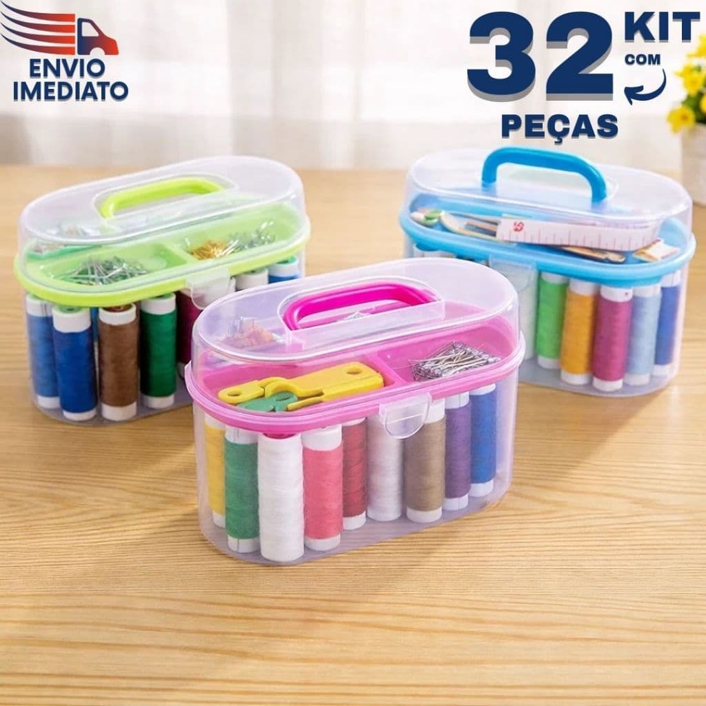 Kit Costura Básico 32 Peças para Uso Doméstico