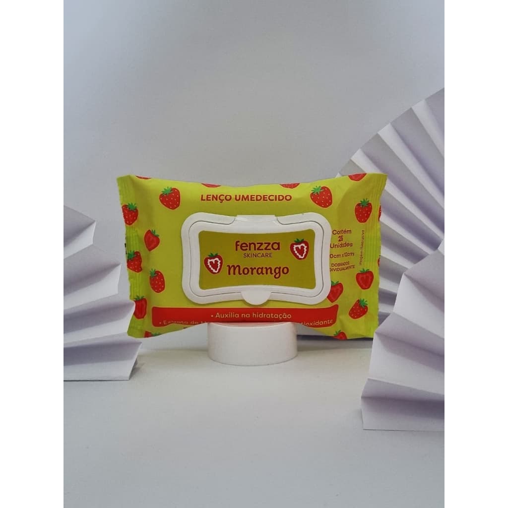 Lenços/Toalhas Umedecidas Skincare Morango Fenzza