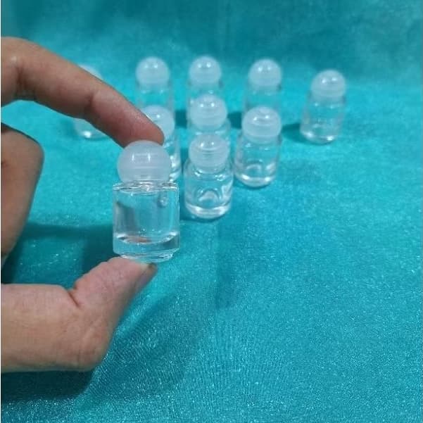 10/30 Mini Frasco em Vidro 5ml Tampa Bola Pérola Transparente R13 410 Para Perfumes, Essência, Óleo