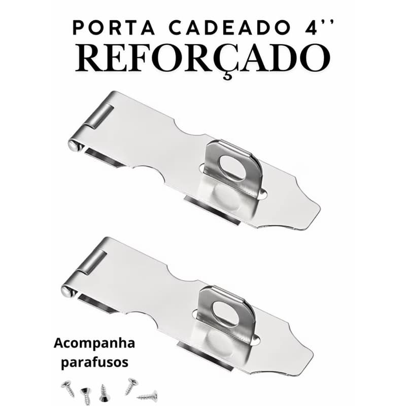 🔒 Porta Cadeado 13cm Aço Inoxidável 304 | Reforçado | Anti Ferrugem | Com Parafusos