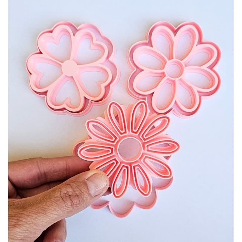 Flor Carimbo Textura Argila Cerâmica Biscuit Plastilina Escultura Modelagem