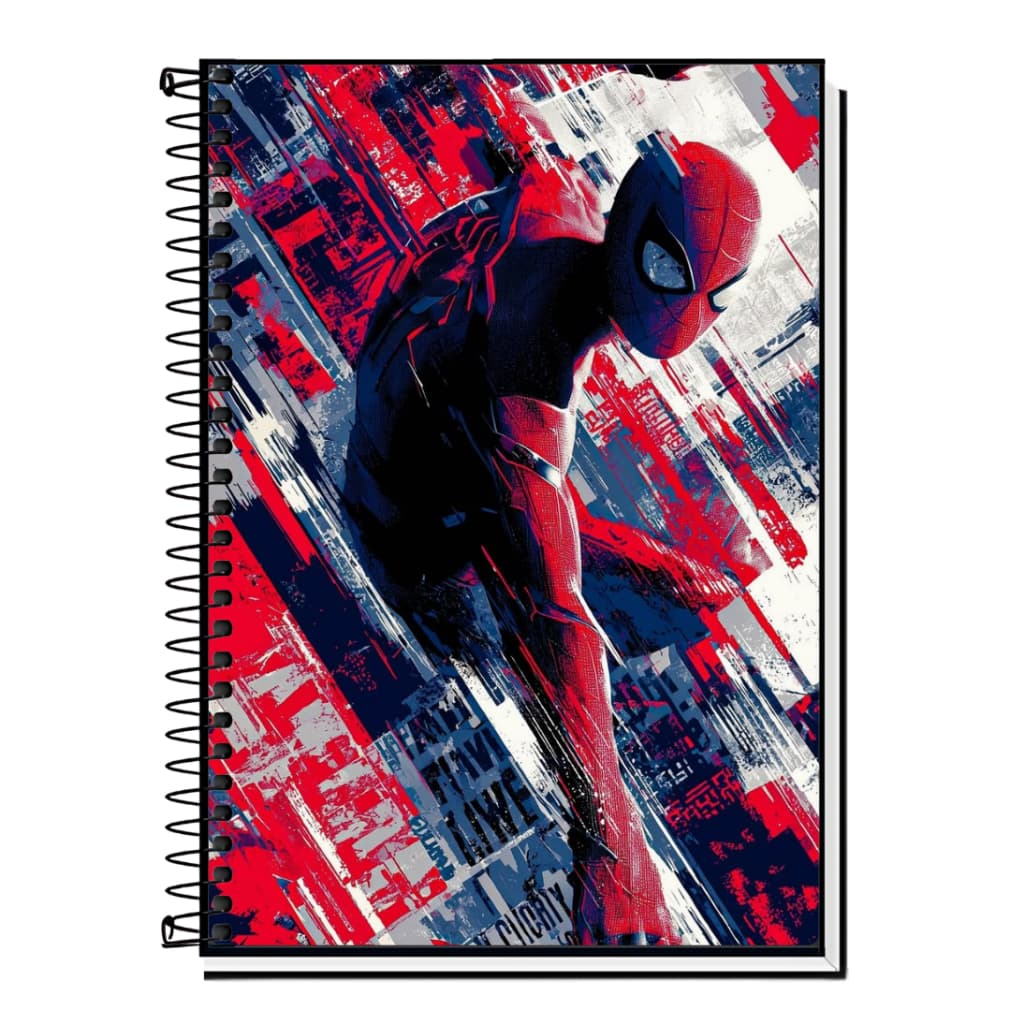 Caderno Escolar Homem Aranha | Spider-Man | Ação & Heroísmo | Capa Dura & Espiral Resistente 1, 10, 15 e 20 Matérias