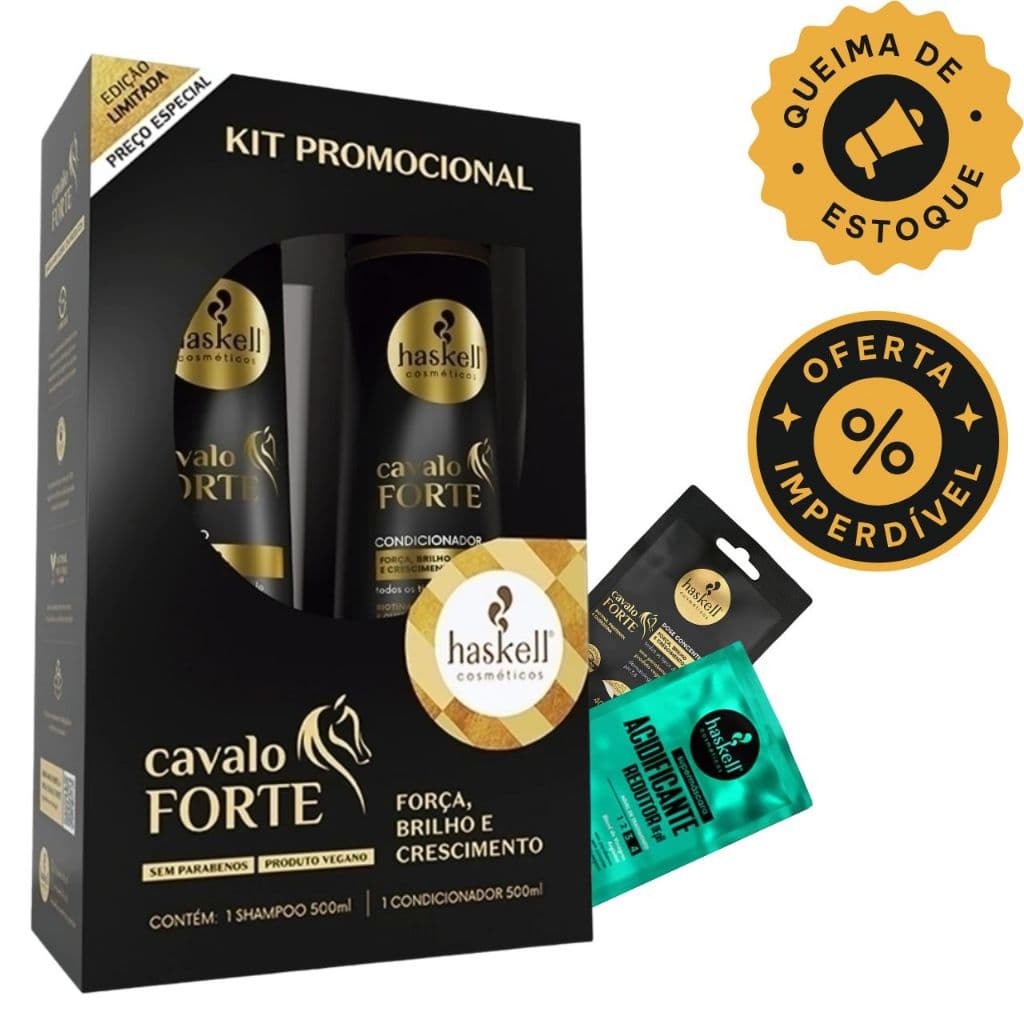 Kit Cavalo Forte Shampoo + Condicionador 2x500ml - Haskell