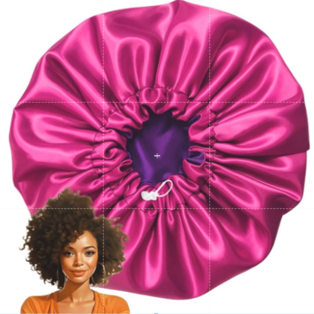 Toca Touca EXTRA GRANDE de cetim  Dupla face antifrizz com regulagem tamanho GG- para tranças box