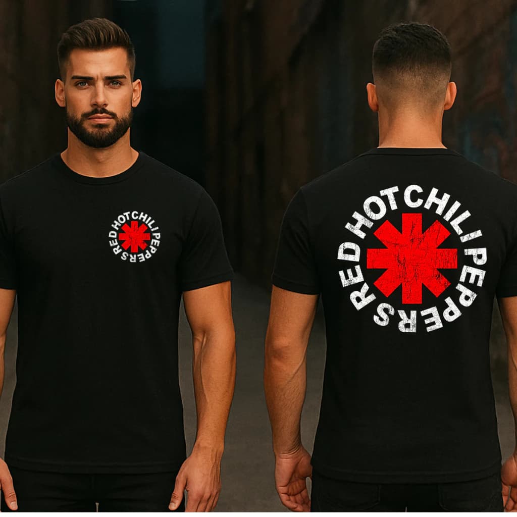 Camiseta Preta Red Hot Chili Peppers Estilo Rock para Usar no Dia a Dia ou Academia algodão premium confortavel