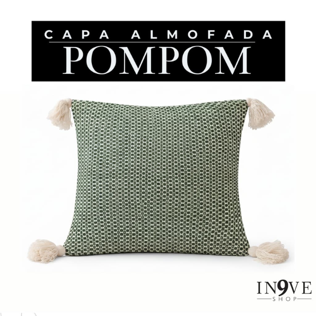 Kit Capas de Almofada Pompom Premium 100% Algodão Boho Chic Toque Macio Durável Sofá Sala Quarto