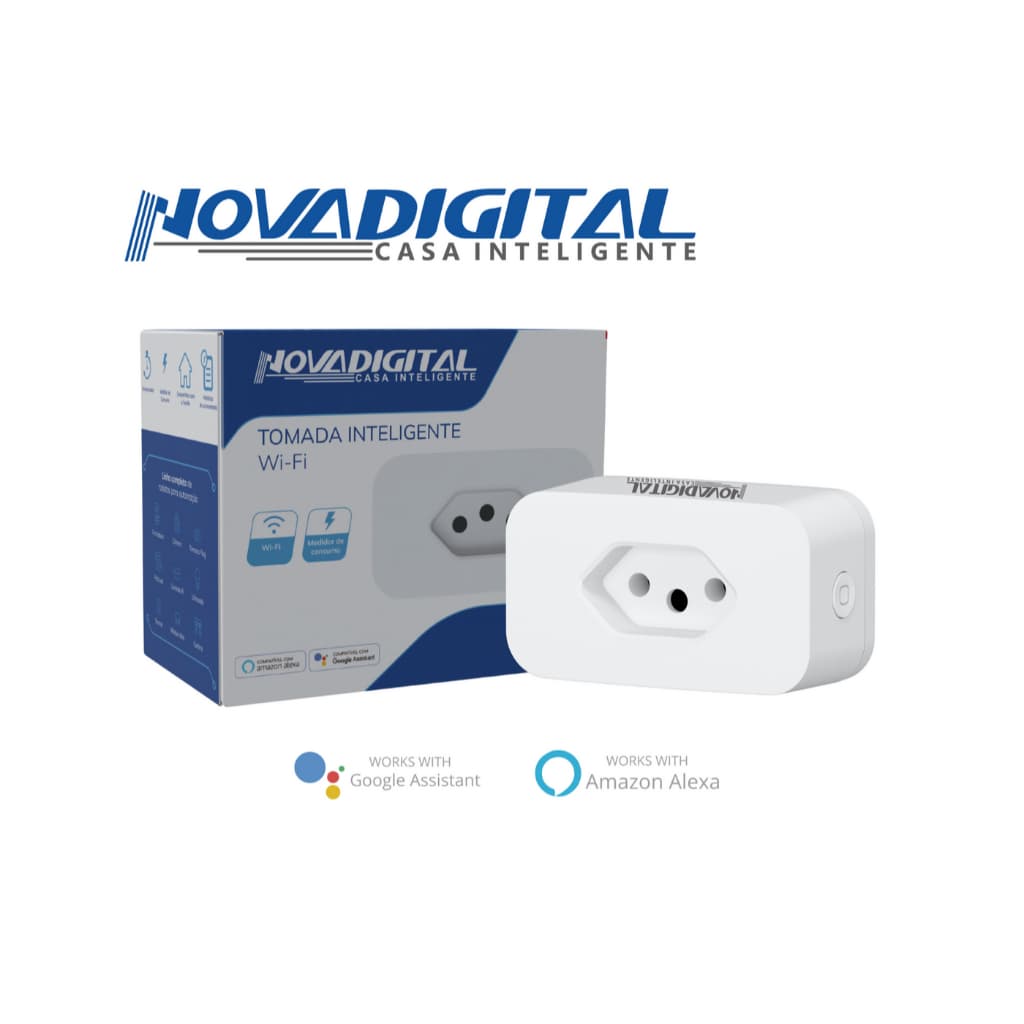 Tomada Inteligente wifi com medidor de consumo 10a Novadigital Tuya