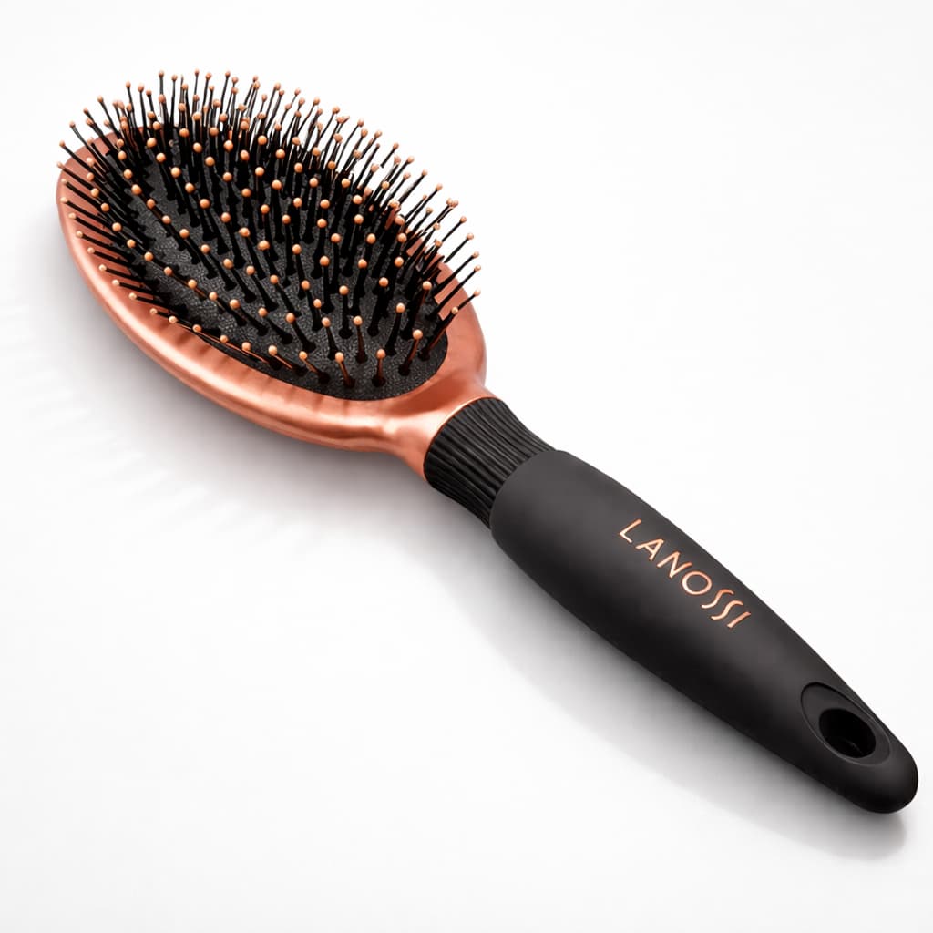 Escova De Cabelo Raquete Oval Bronzer Lanossi Profissional