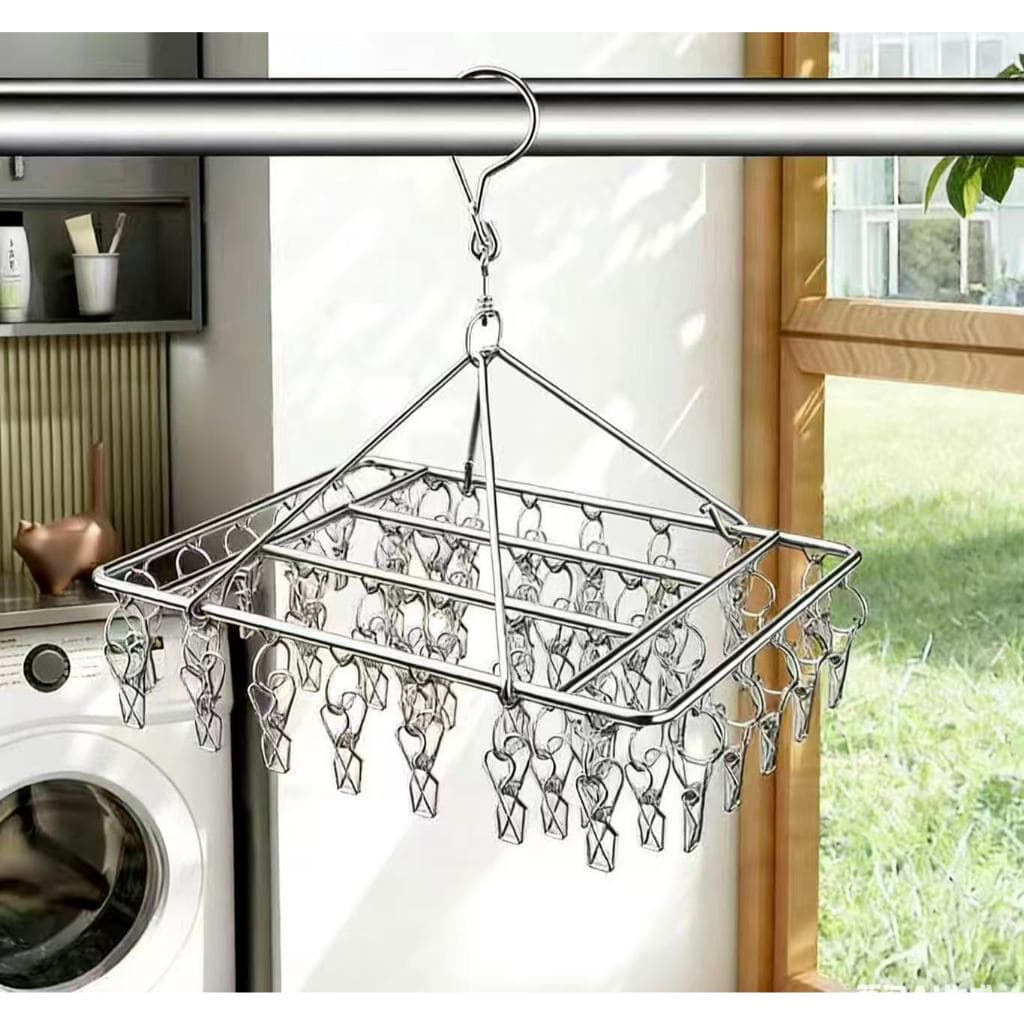 Varal 40/30/20 Prendedores Roupa Bebe Calcinha Cueca Dobrável Pratico Inox para Roupa Intimas meia a