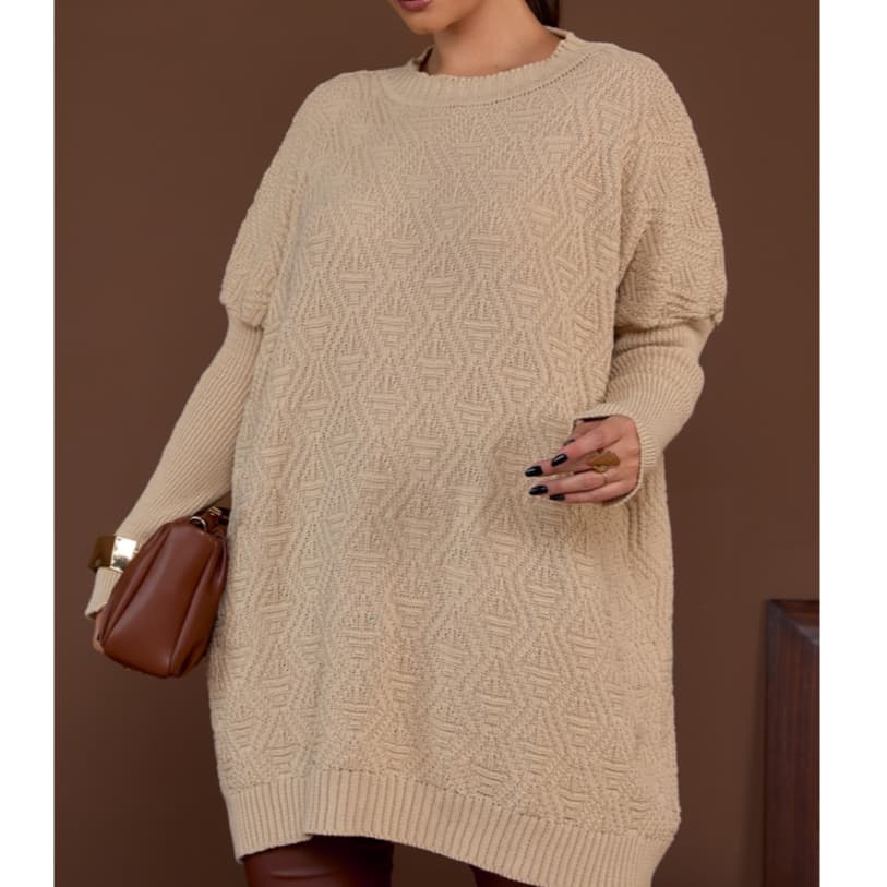 Poncho Feminino Tricot Premium Casual Confortavel Inverno Elegante Luxo Oversized