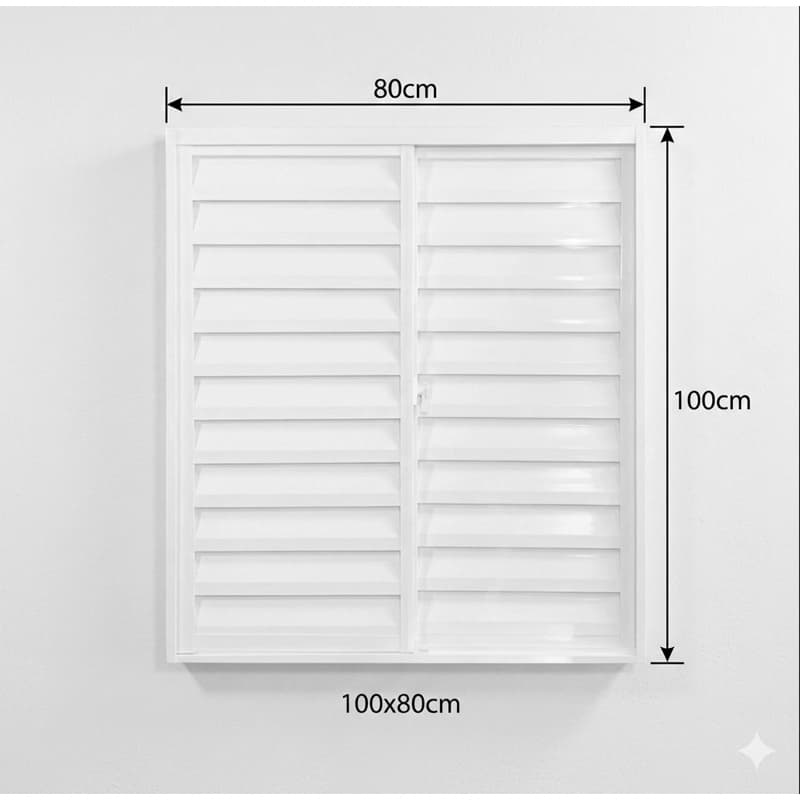 Janela Veneziana 2 folhas 100x80 Alumínio Branco