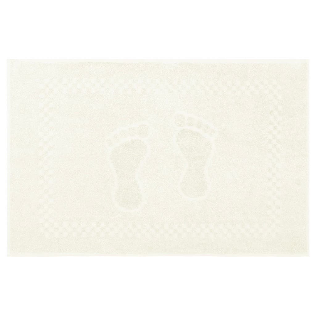 Toalha Piso Pezinho Branco Pérola 45x68cm 100% Algodão Felpa Macia Jacquard Piso Premium