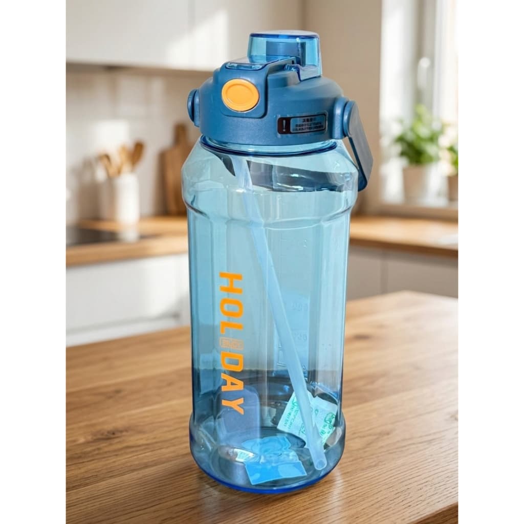 Garrafa De Água Galão Squeeze Academia Treino Premium 2 Litros Acrílico Transparente Holiday Com Alça e Marcação