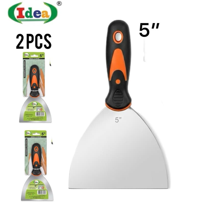 Kit 2 Espátulas Profissionais Aço Inox 5 Pol Cabo Ergonômico