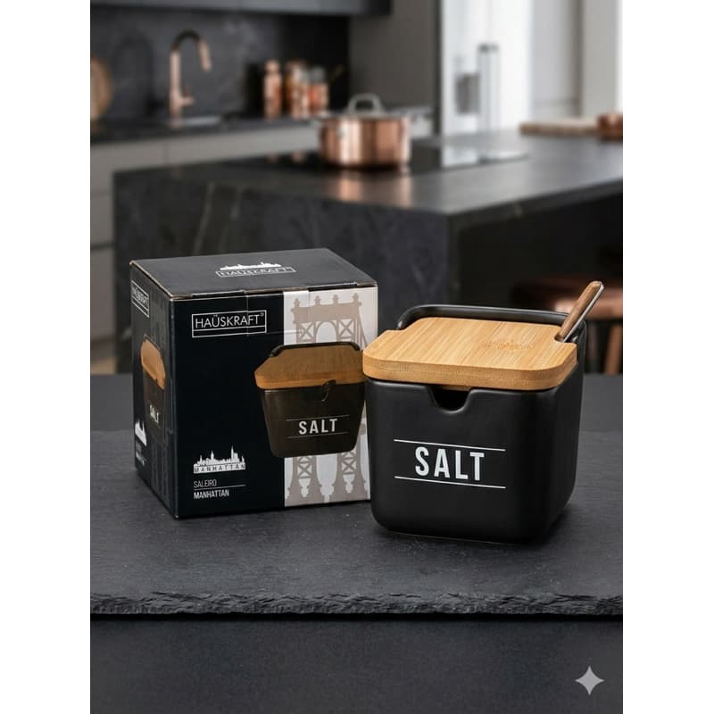 Saleiro Hauskraft com Colher de Porcelana 270ml