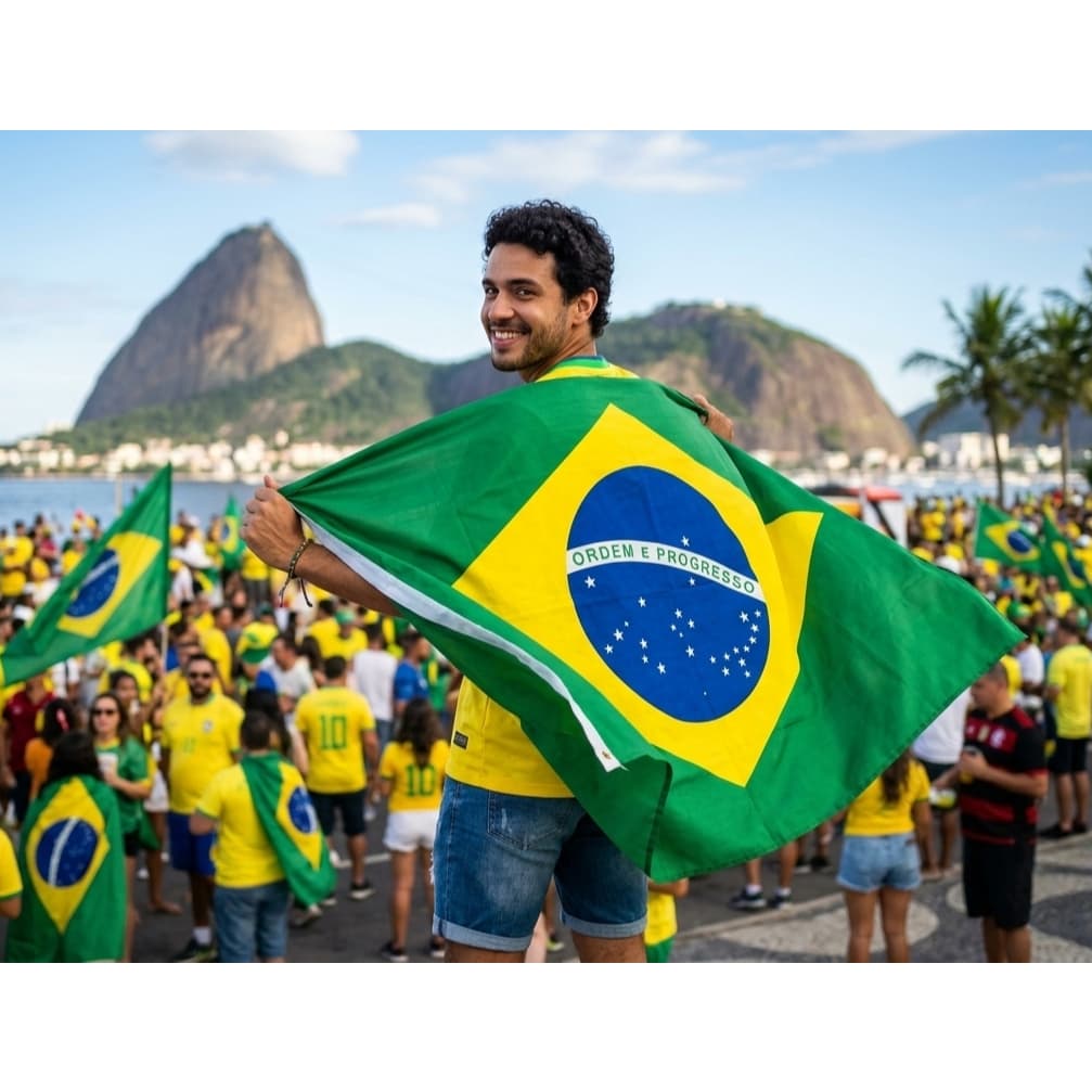 Bandeira do Brasil Grande - Copa do Mundo 1,50m x 1,00m