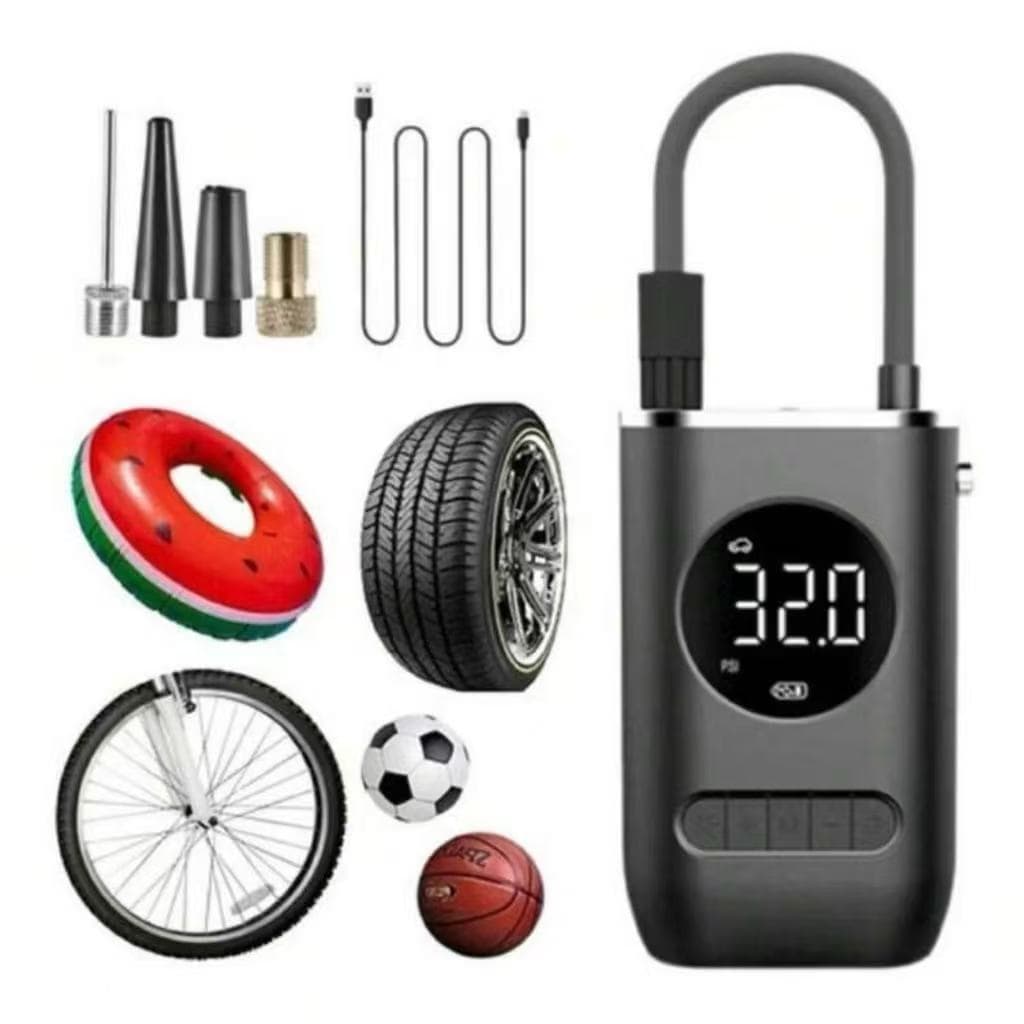 Mini Compressor de Ar Portatil Recarregavél Digital USB Calibrador Pneu Envio Imediato
