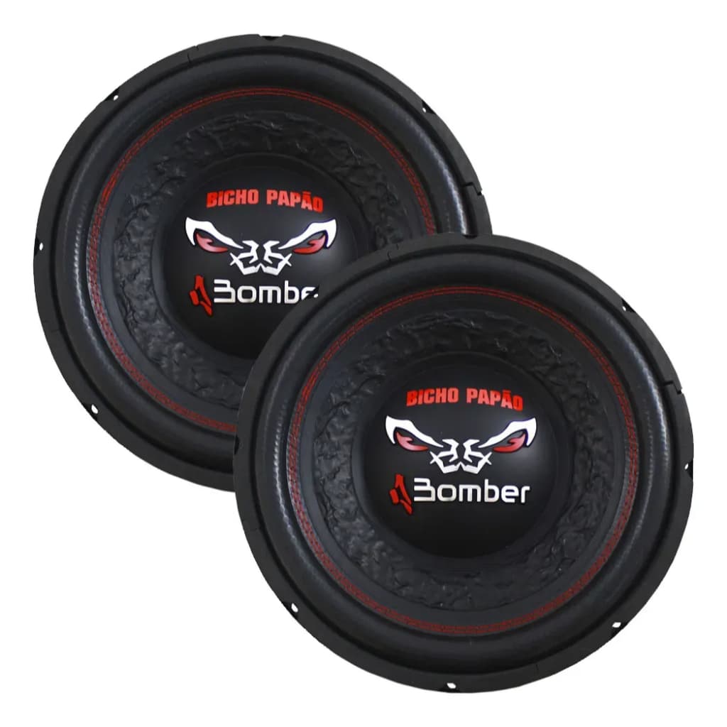 KIT 12 BICHO PAPAO 600W 4OHMS SUBWOOFER BOMBER (2 PEÇAS)