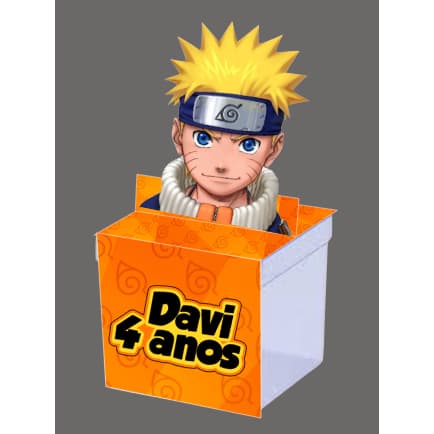 Envio rápido Naruto Kit com caixinhas de acrílico Lembrancinha personalizada para festa