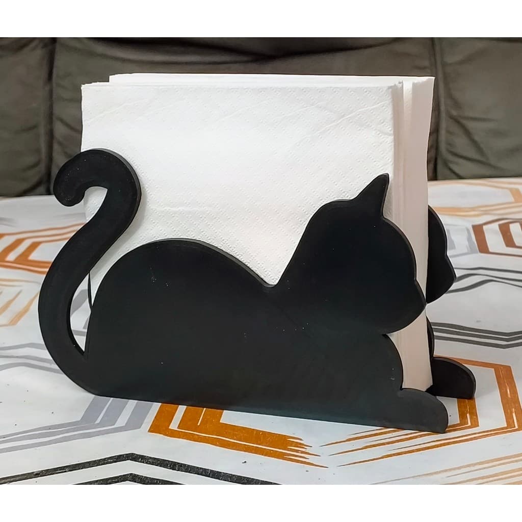 Porta-guardanapo de gato decorativo de mesa