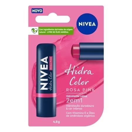 Protetor Labial 2 em 1 Nivea Hidra Color Rosa Pink 4,8g