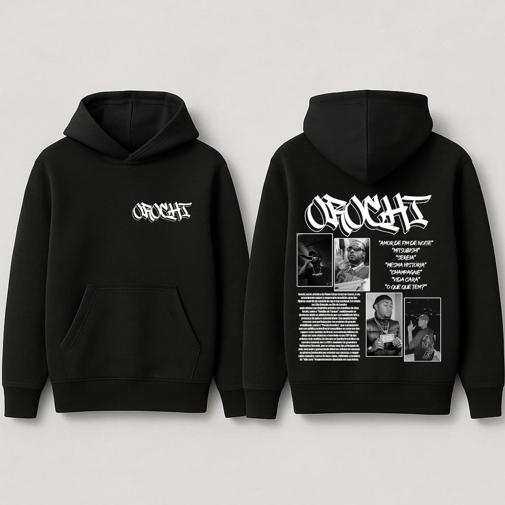 Blusa Moletom Orochi Letra Musica Rapper Biografia Cantor Rap Algodão