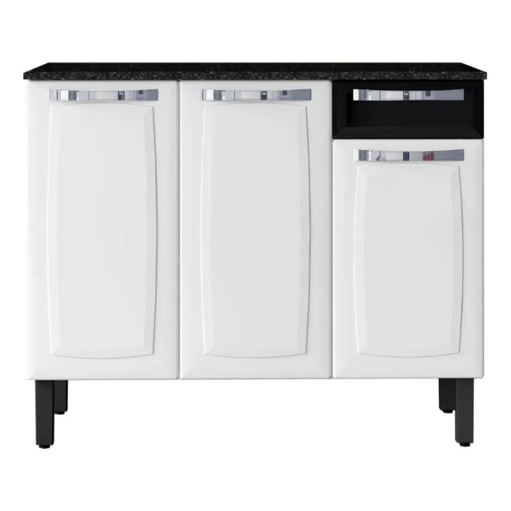 Balcão de Cozinha Itatiaia Aço 3 Portas 1 Gaveta Rose - Linha Premium